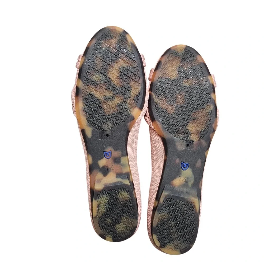 Rothy's The Knot Point Flats Womens 7.5 Pink Peony Knit Pointed Toe‎ Sustainable